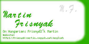 martin frisnyak business card